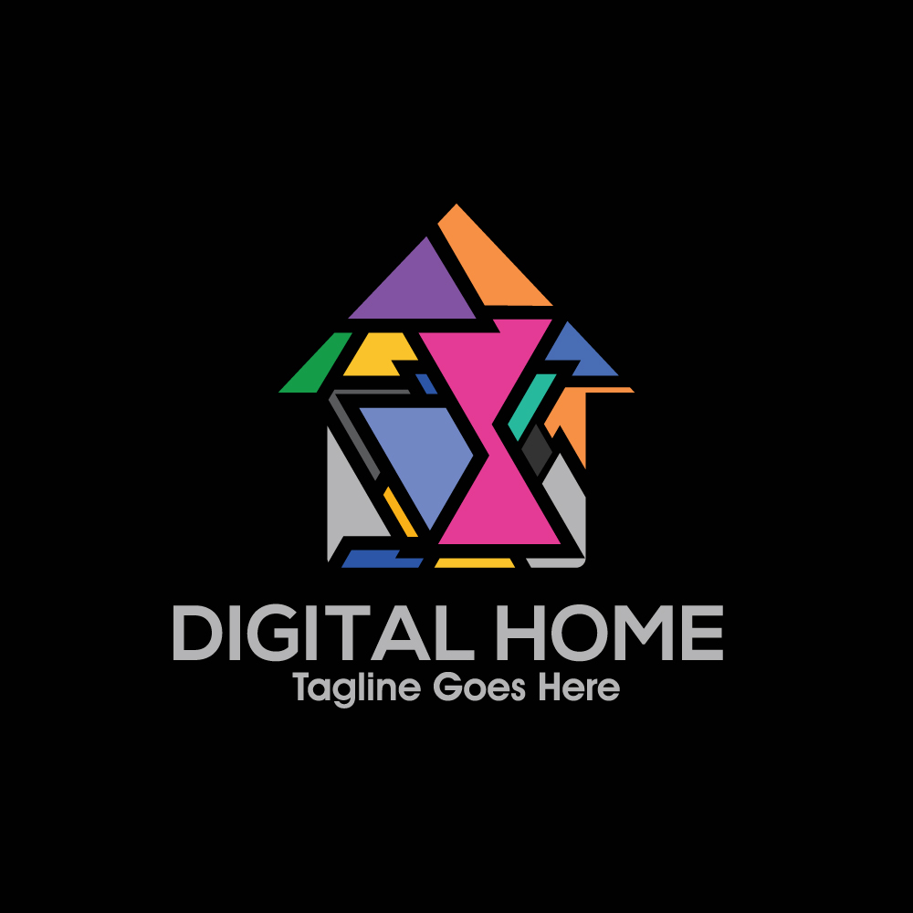 Abstract Digital Home Logo Template