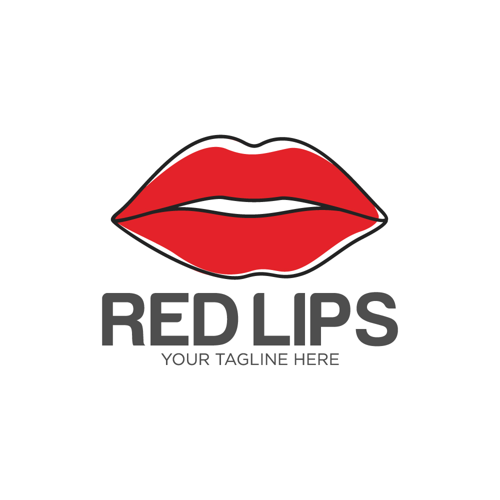 Sexy Red Lips Logo Template