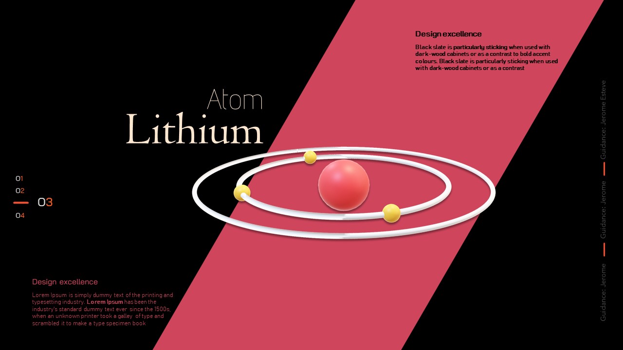 3D Lithium Element PowerPoint template