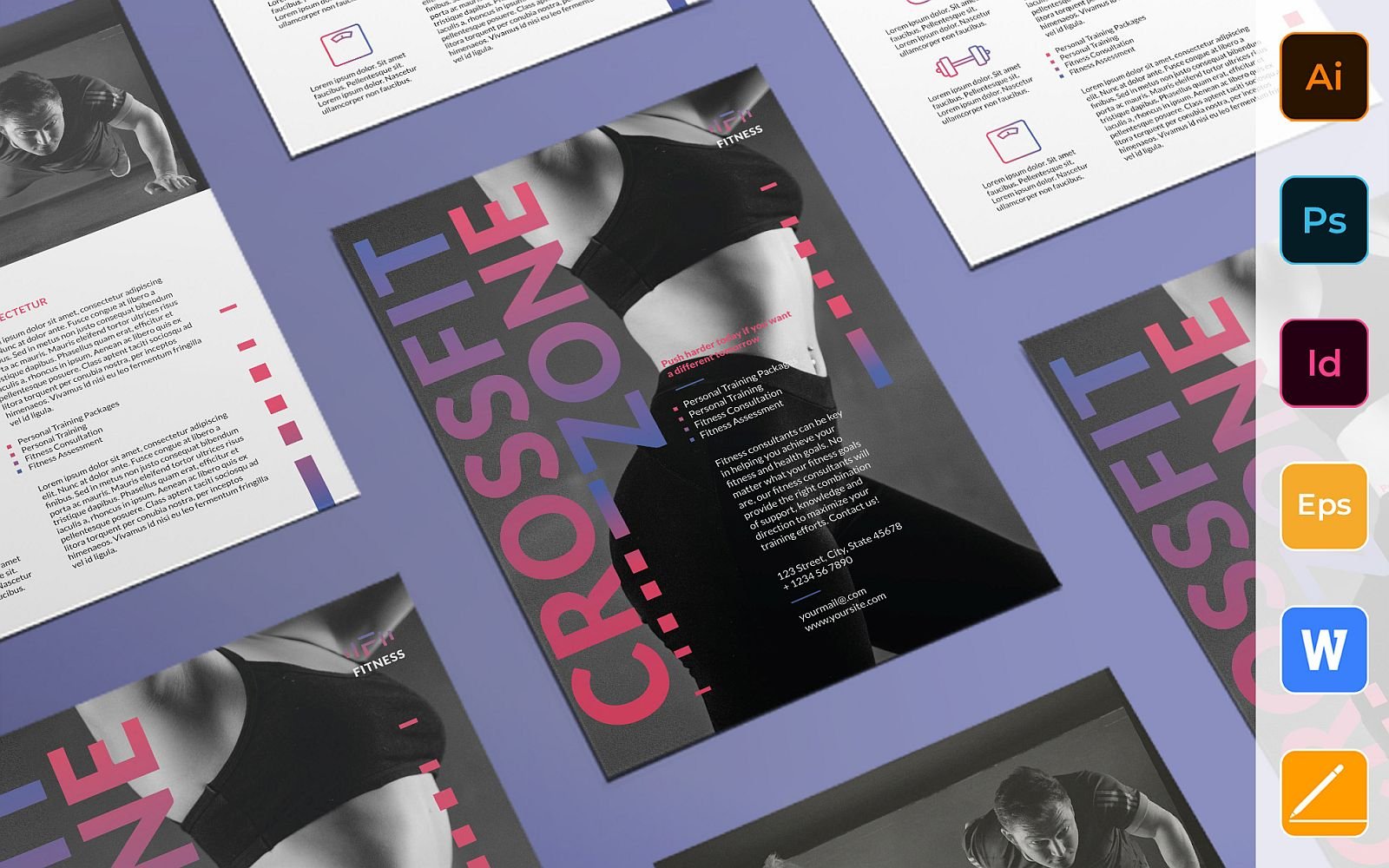 Professional Fitness Studio Flyer Corporate Template