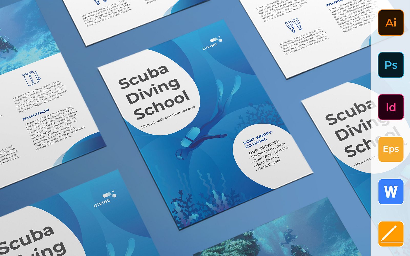 Professional Diving School Flyer Corporate Template