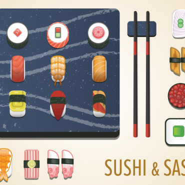 Sushi Sashimi Vectors Templates 172576