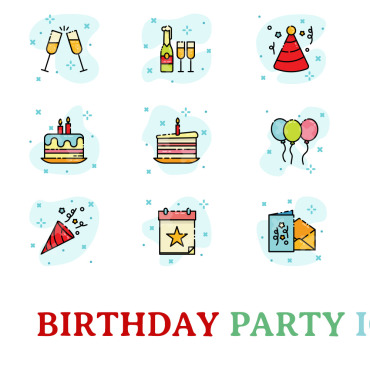 Party Birthday Icon Sets 172584
