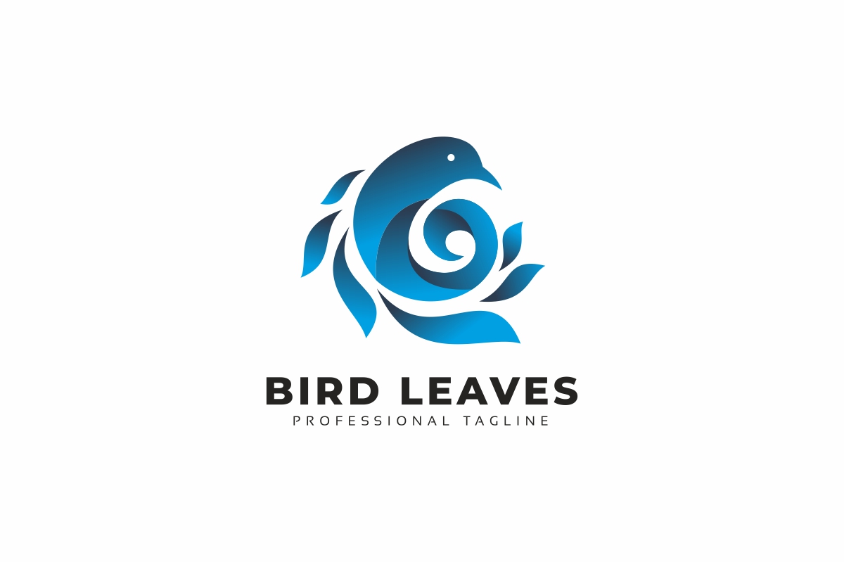 Bird Leaves Logo template
