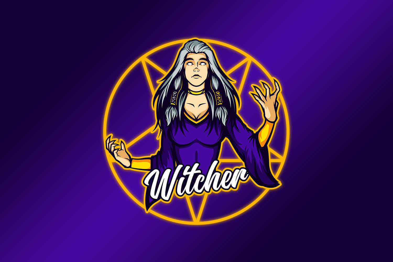 Anger of the Witch Lady 3 Mascot Logo template
