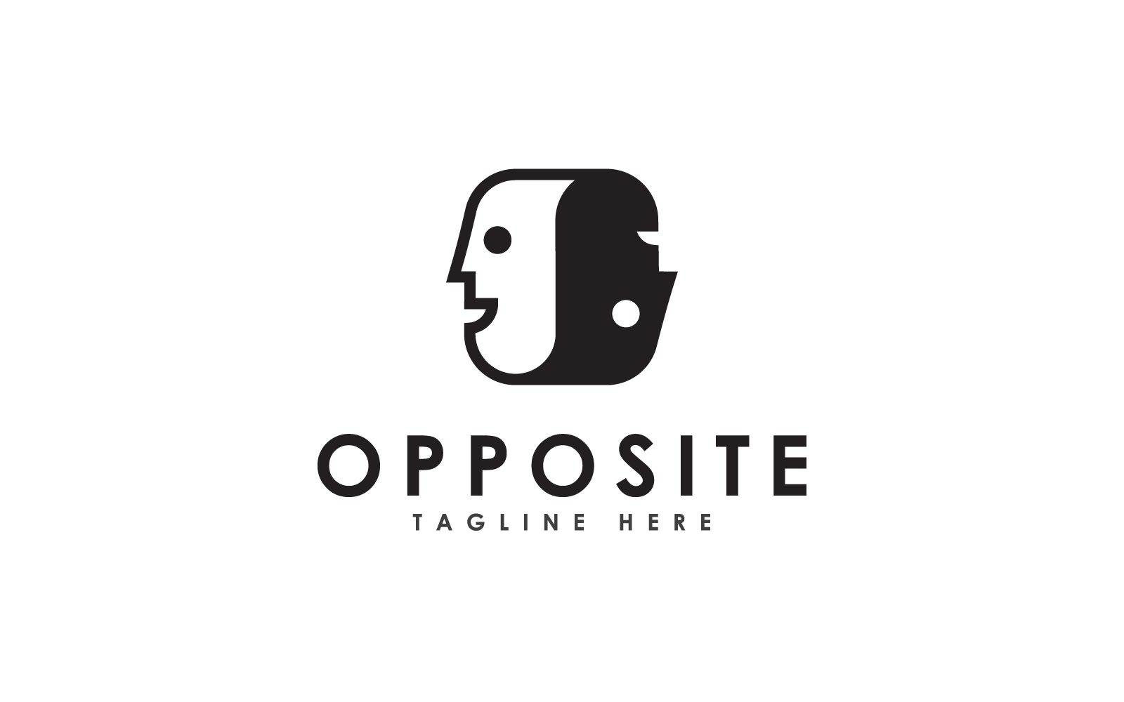 Opposite Face Logo Template