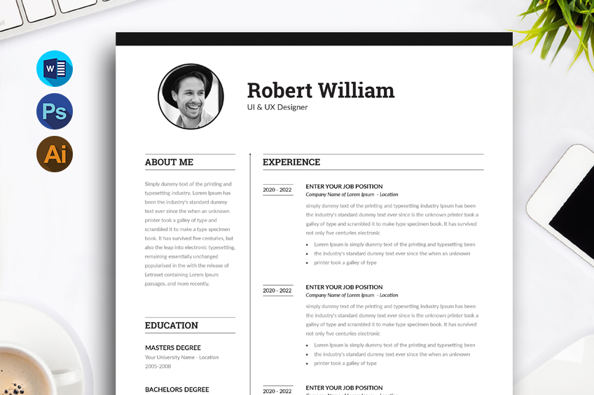 Robert William Premium Resume Template