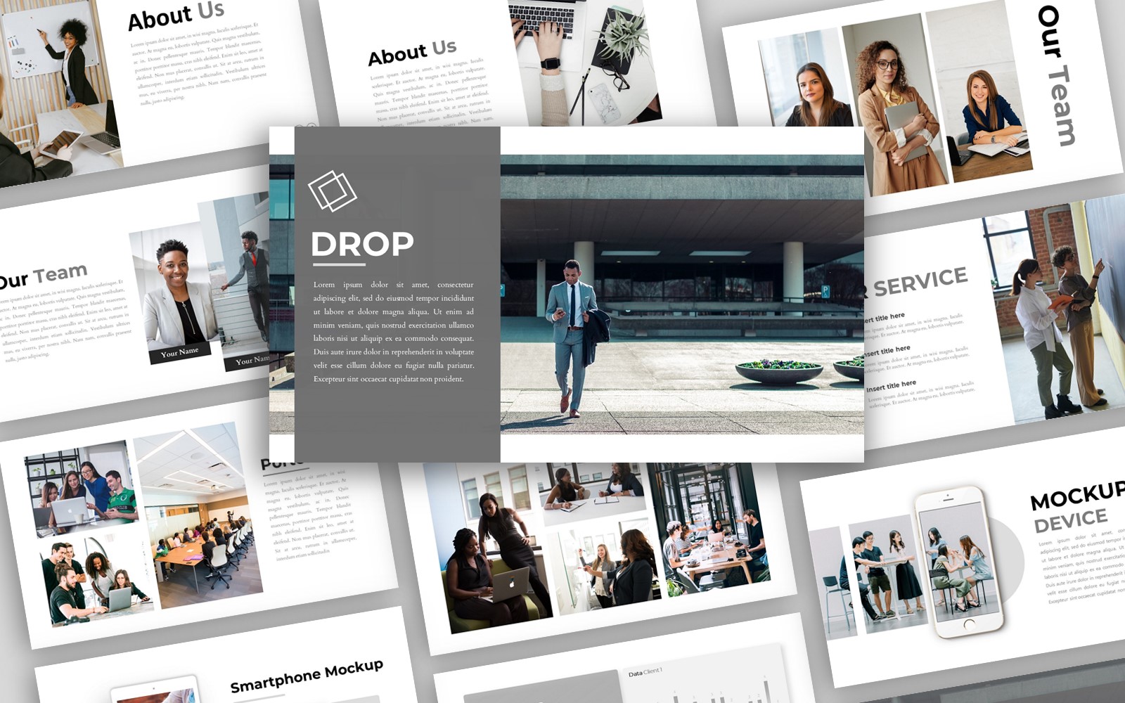 Drop - Creative Business Presentation PowerPoint template