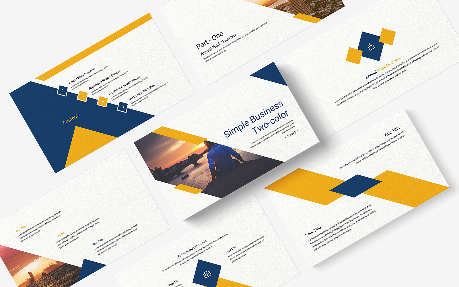 Simple Business Two-Color PowerPoint template