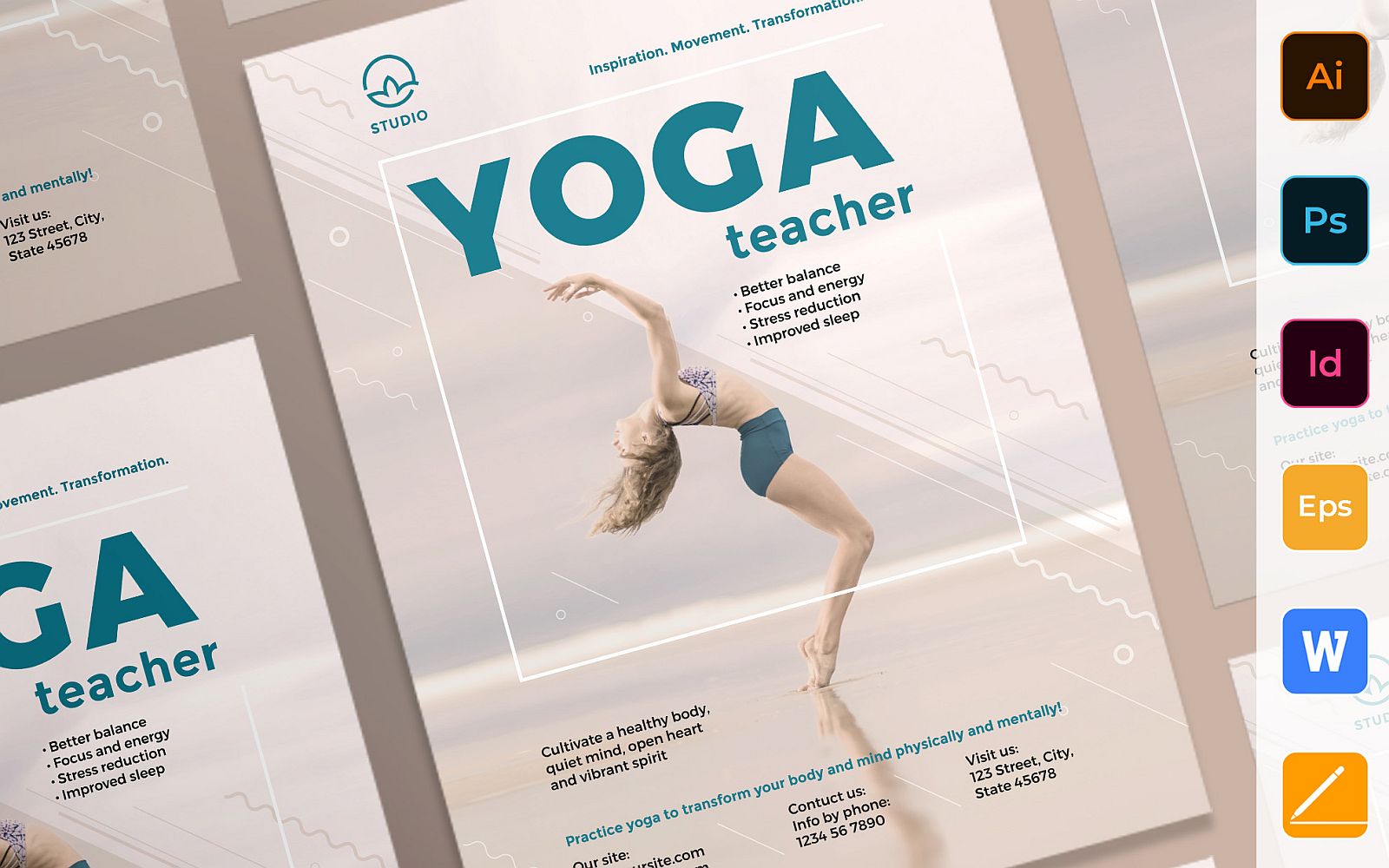 Professional Yoga Instructor - Corporate Identity Template