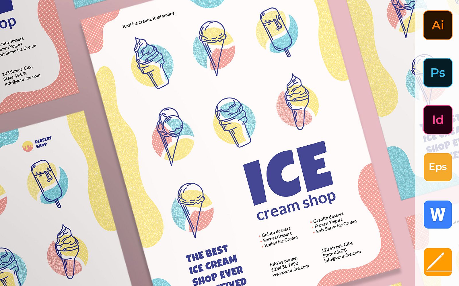 Ready to Use Ice Cream Shop Poster  Corporate identity template