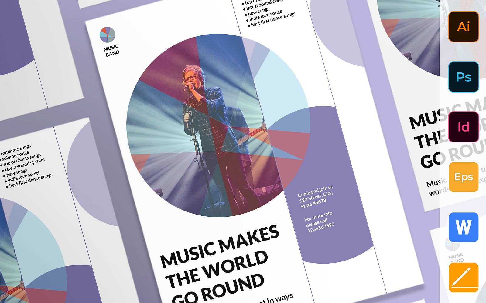 Professional Music Band Poster Corporate identity template