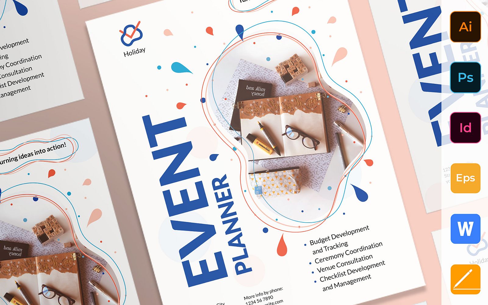 Professional Event Planner Poster Corporate identity template