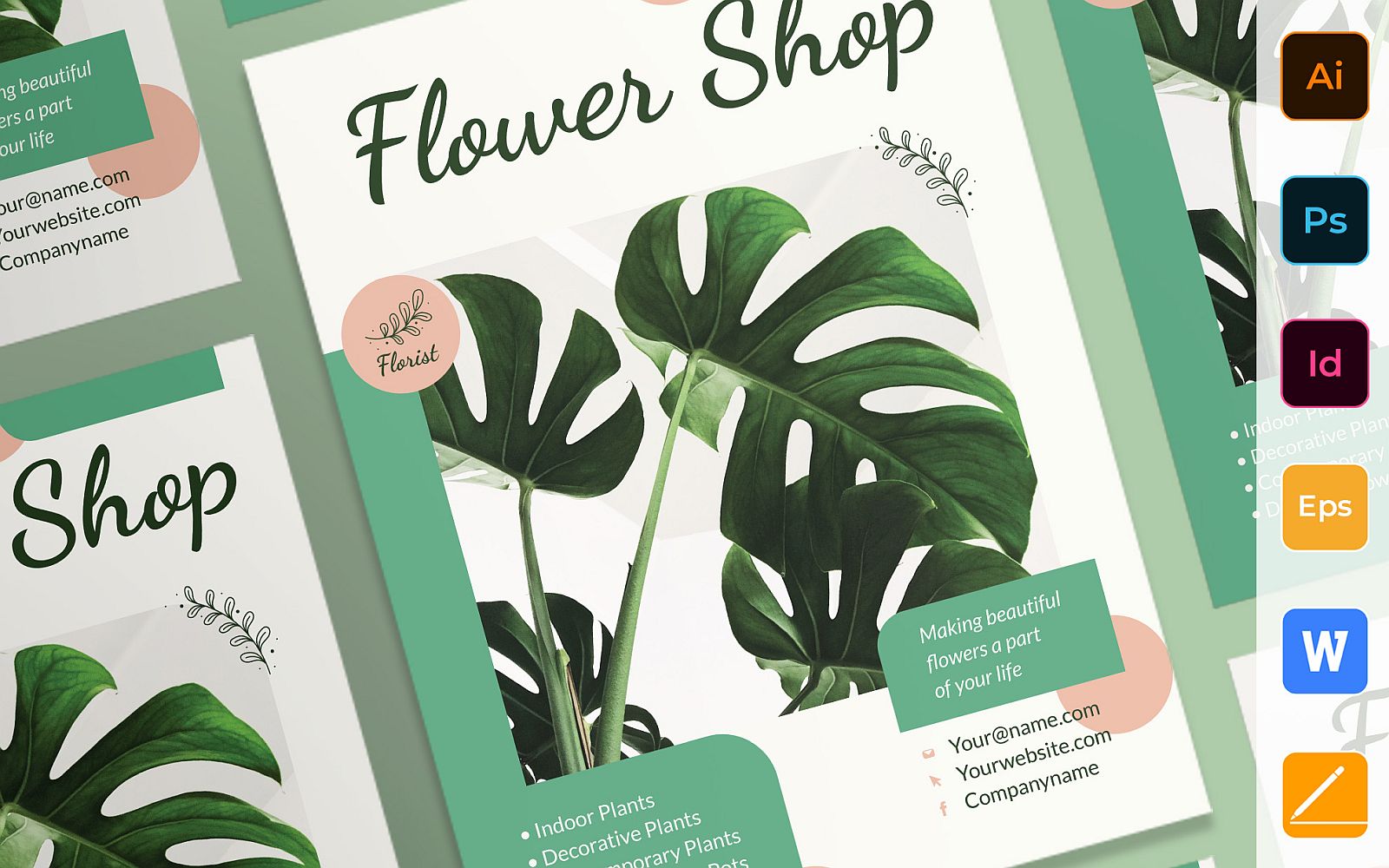 Ready-to-use Flower Shop Poster Corporate identity template