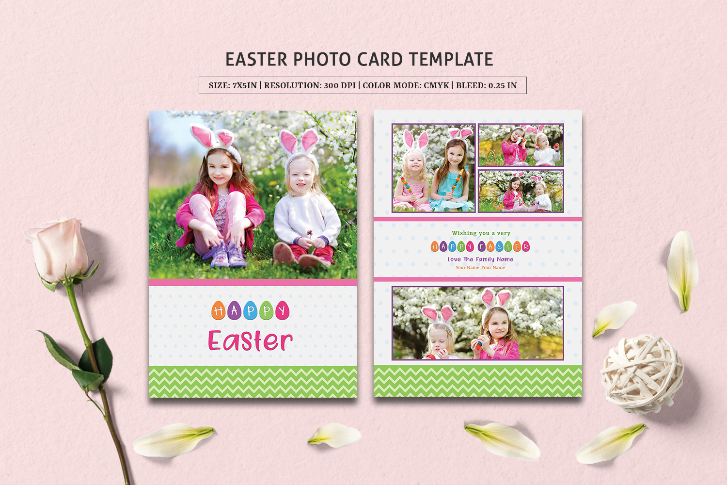 Easter Photo Greeting Card Corporate identity template