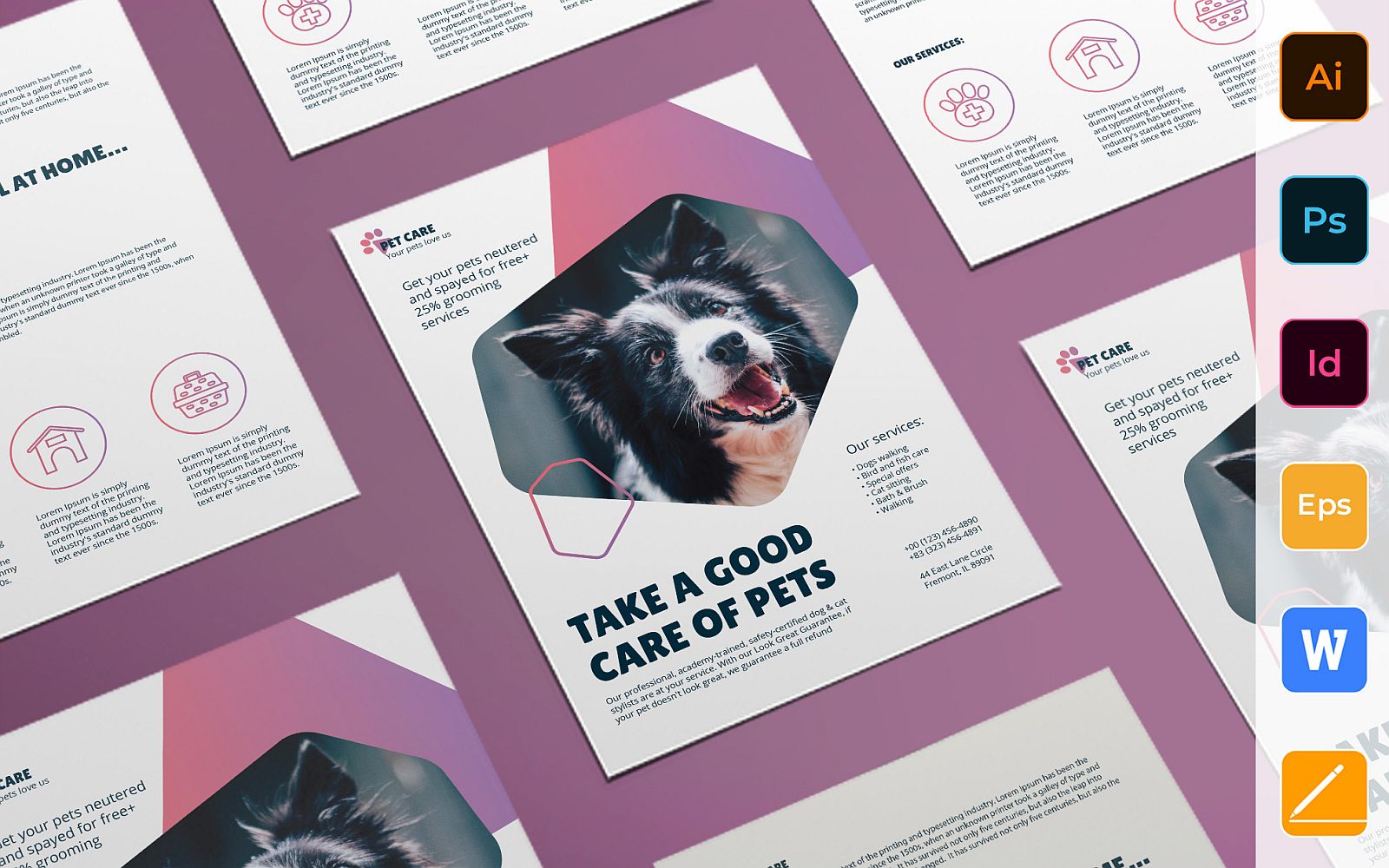 Ready-to-use Pet Grooming Care Flyer Template