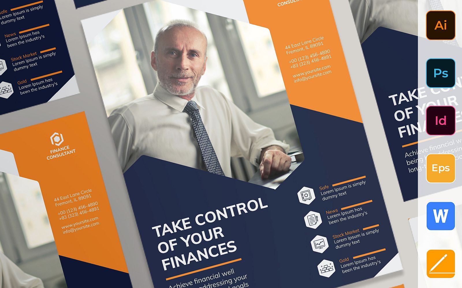 Professional Finance Consultant Poster Corporate Identity Template