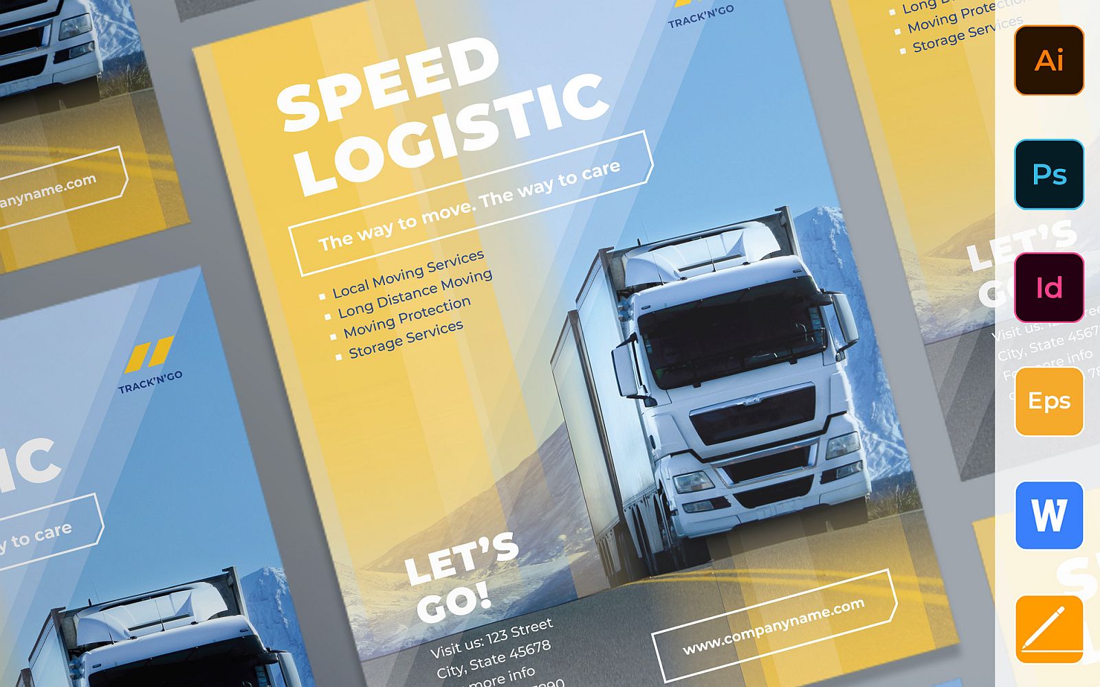 Multipurpose Trucking Logistic Poster Corporate Template