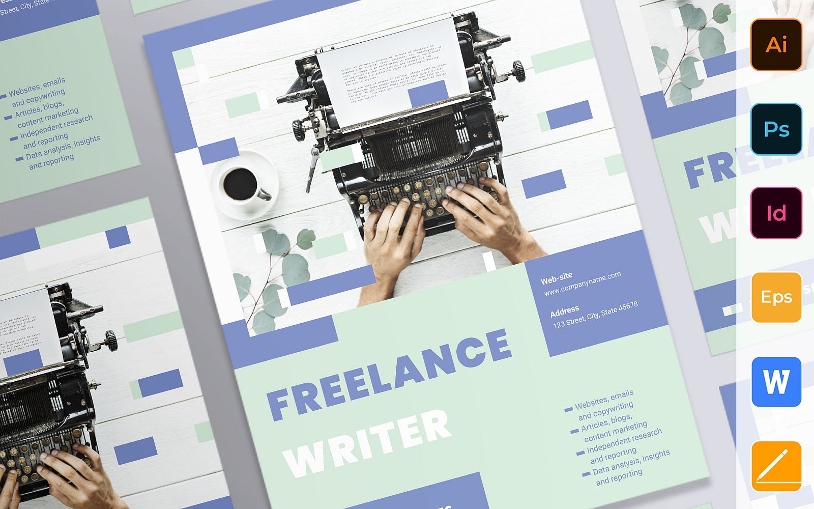 Creative Freelance  Writer Poster Corporate Identity Template