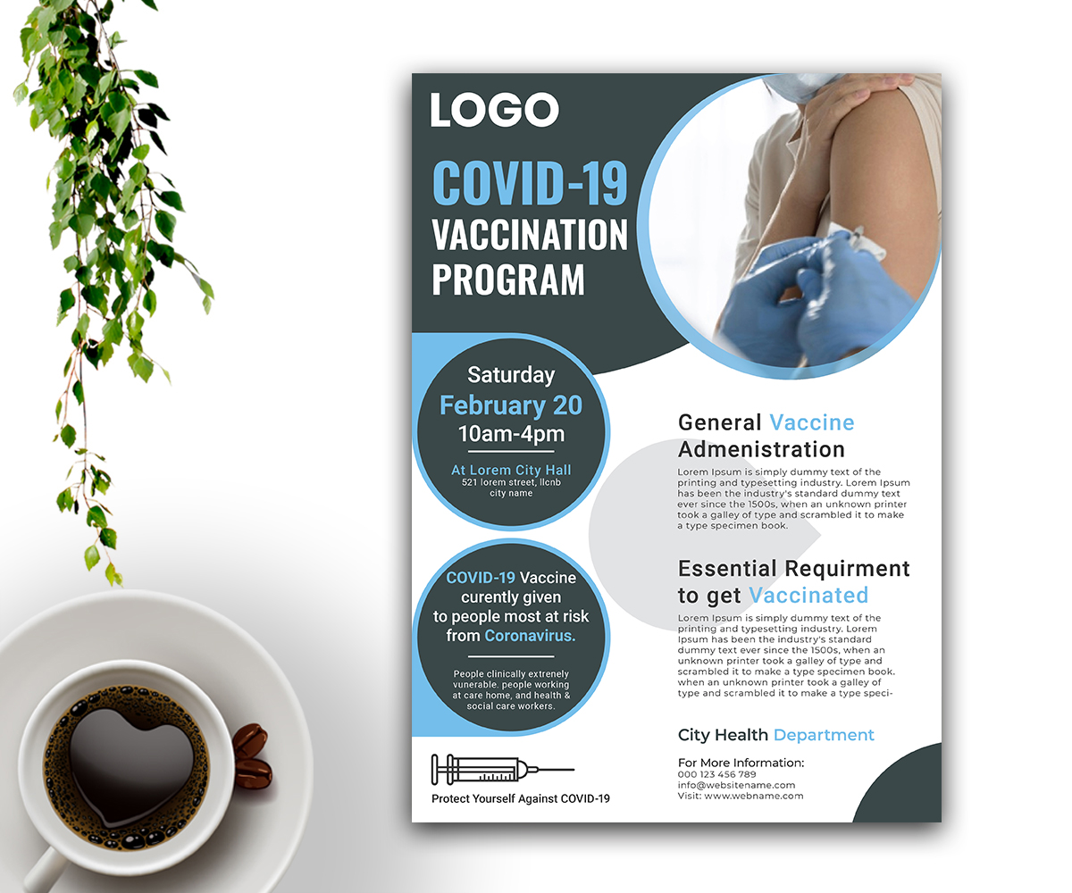 Covid-19 Vaccination Program Flyer Corporate identity template