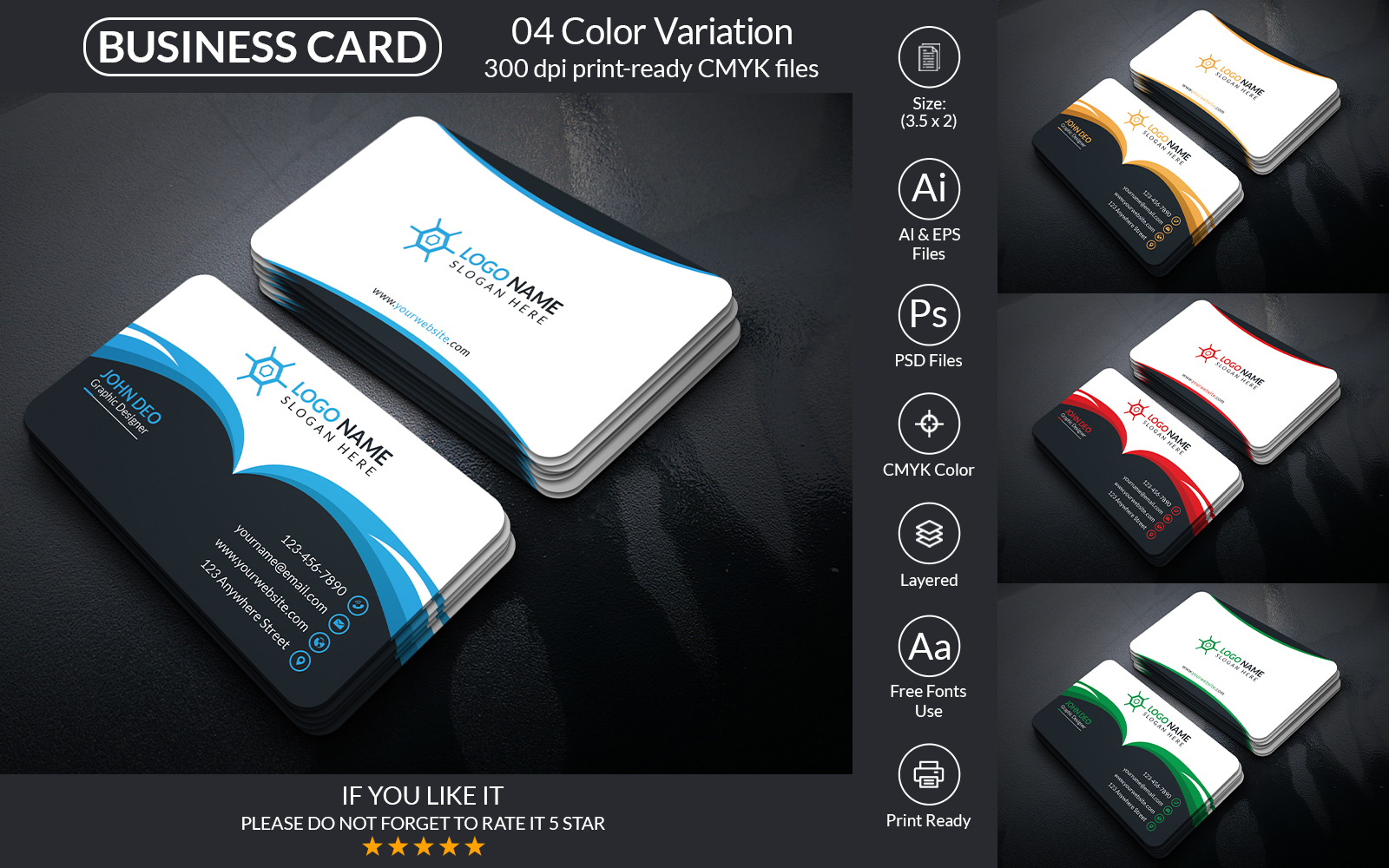 Creative And Education Business Card Corporate Identity Template