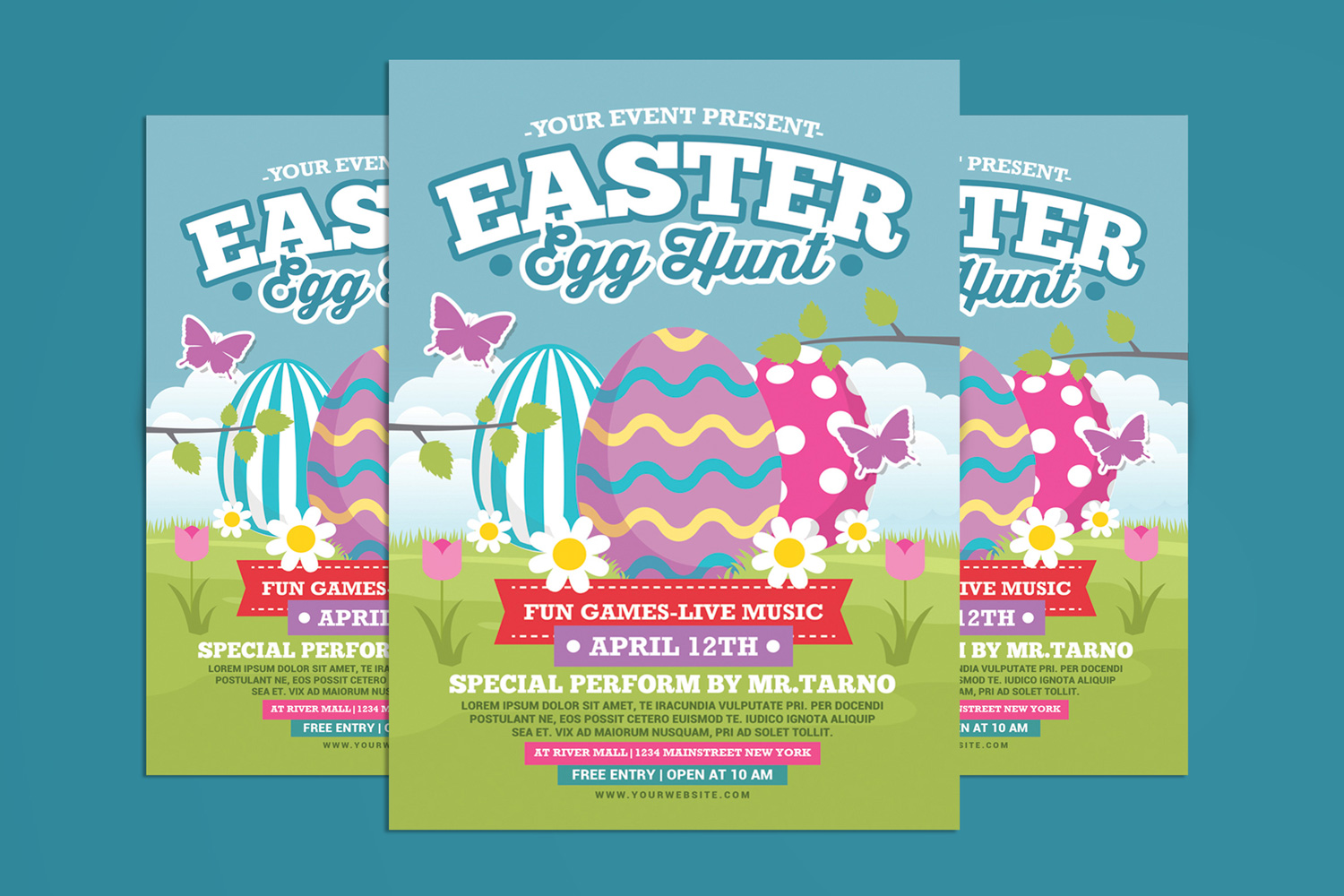 Easter Egg Hunt For Kids Corporate Identity Template