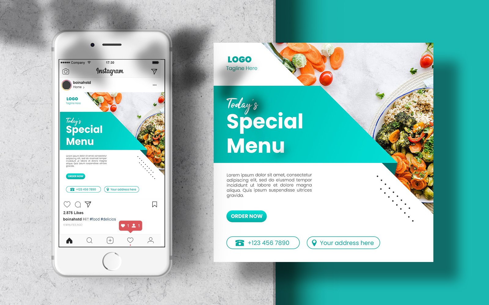 Food Menu Social Media Post Template