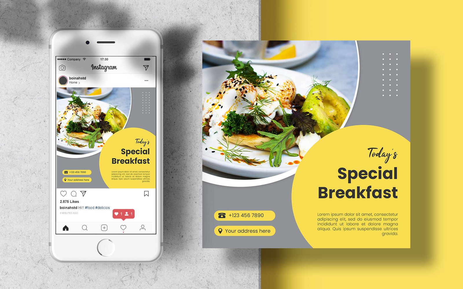 Food Social Media Template Instagram Post