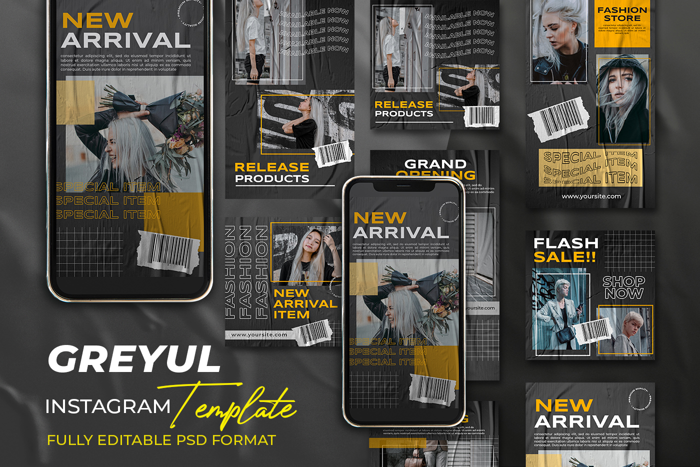 GREYUL - Instagram Post and Story Social Media Template