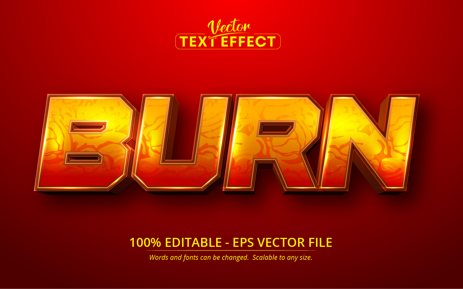 Burn Style Editable Text Effect Vector