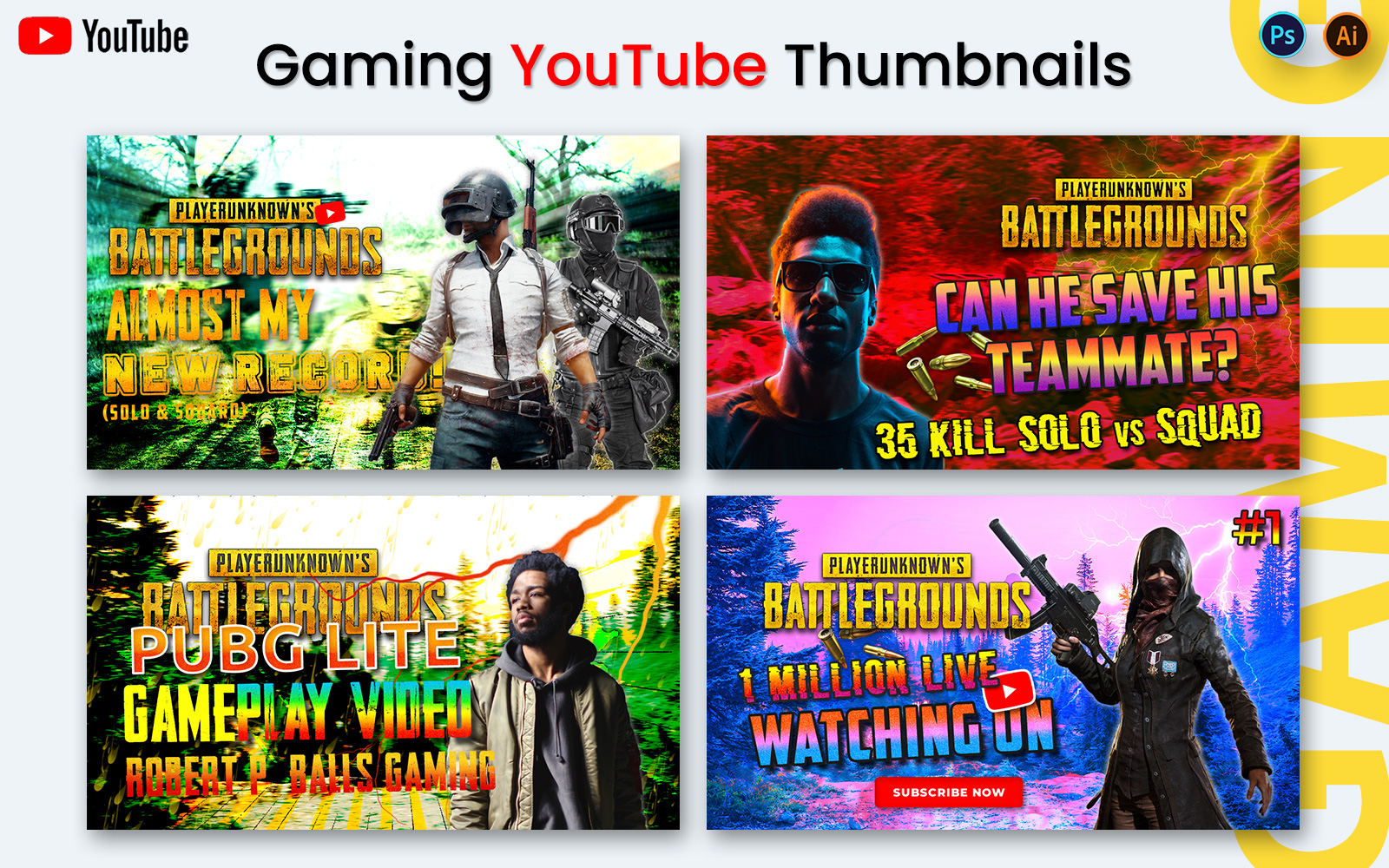 Gaming YouTube Thumbnails Social Media