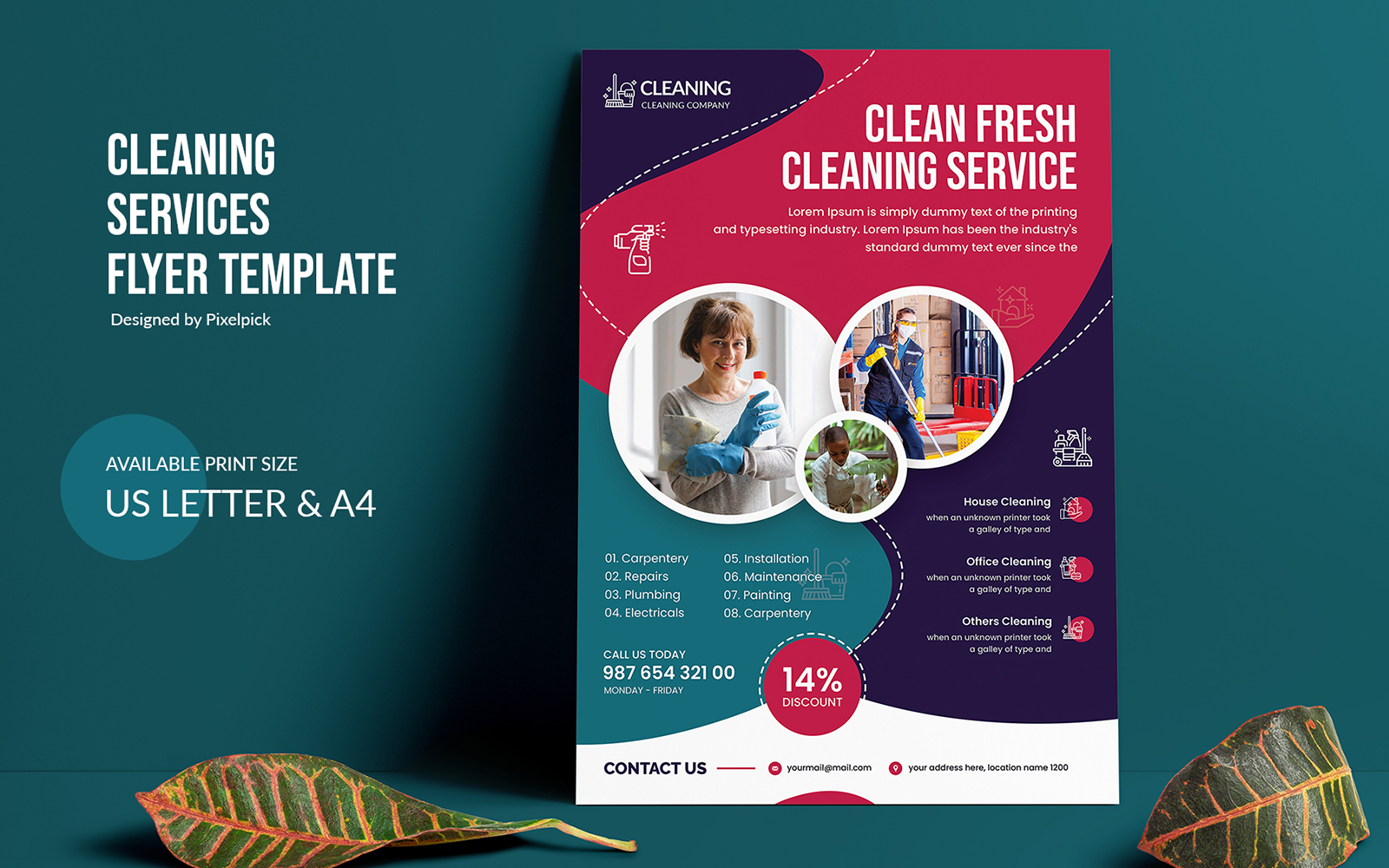 Cleaning Service Flyer Corporate identity template
