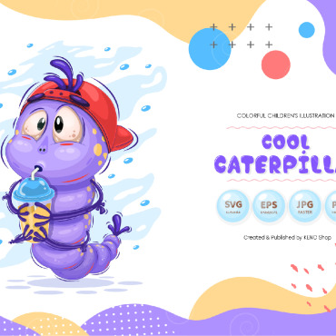 Caterpillar Cartoon Vectors Templates 174282