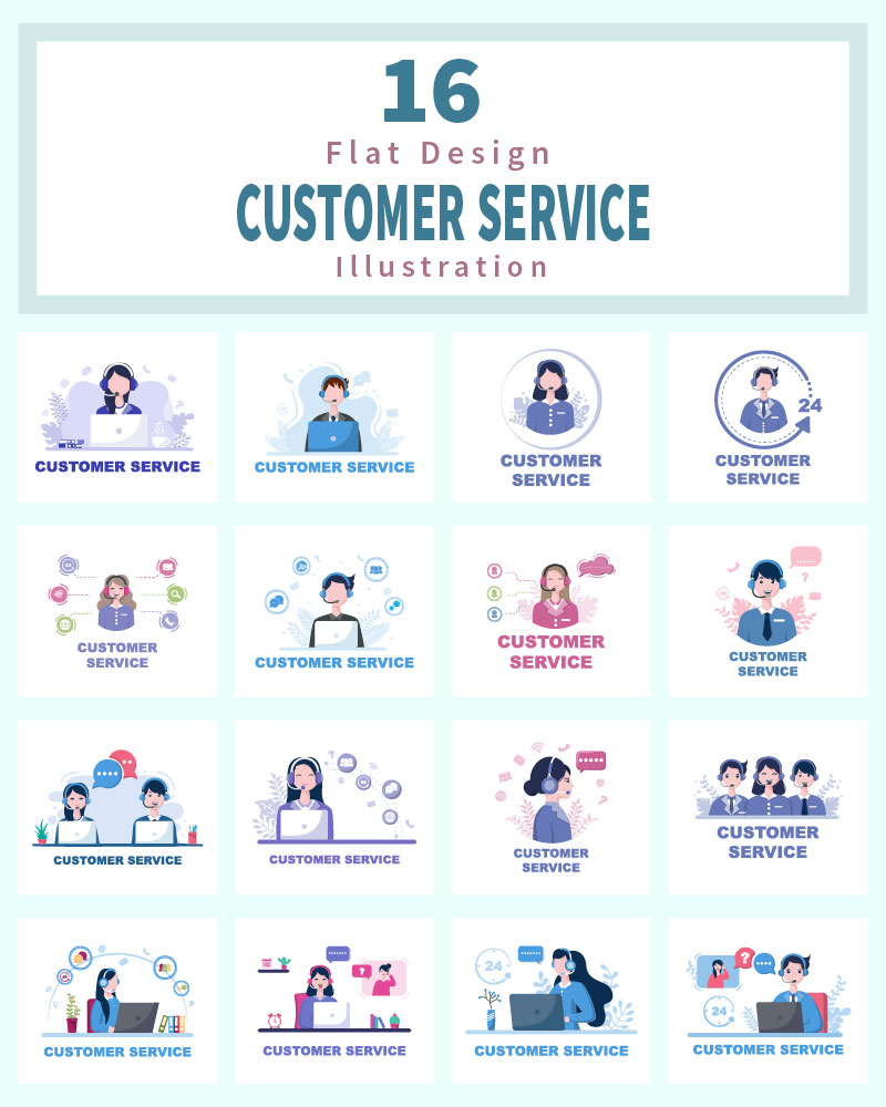 16 Contact Us Customer Service Illustration