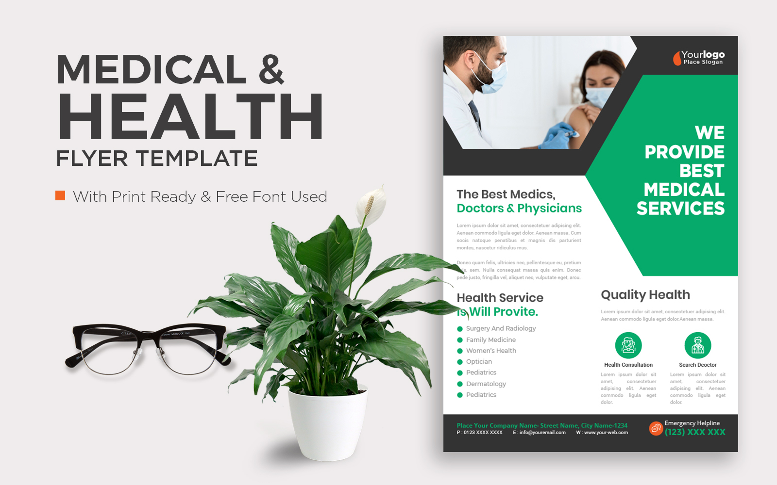 Medical Brochure, Flyer, Leaflets Decoration For Printing Corporate identity template