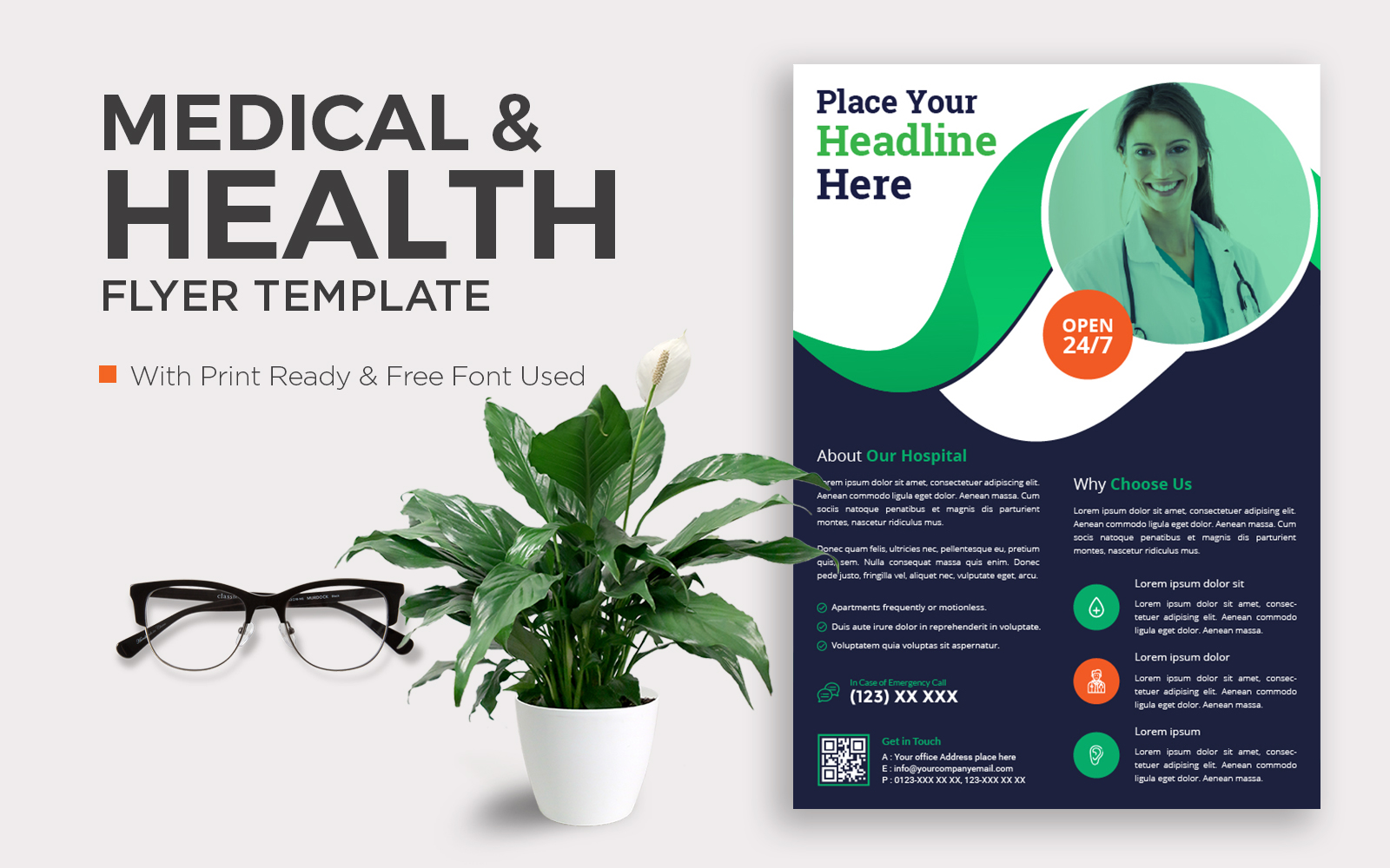 Medical Flyer for Business and Advertising Corporate identity template