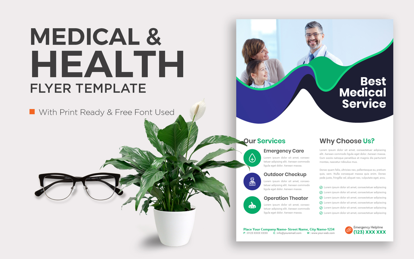 Medical Flyer Poster Pamphlet Design Corporate identity template