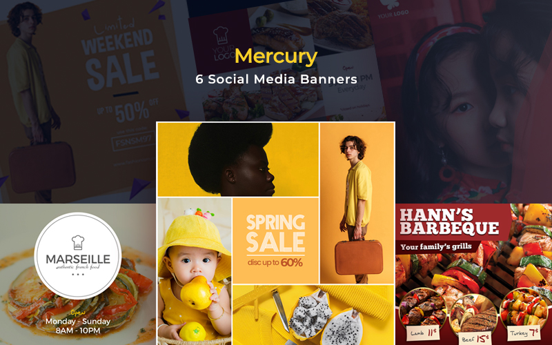 Mercury - 6 Template for Social Media Banners