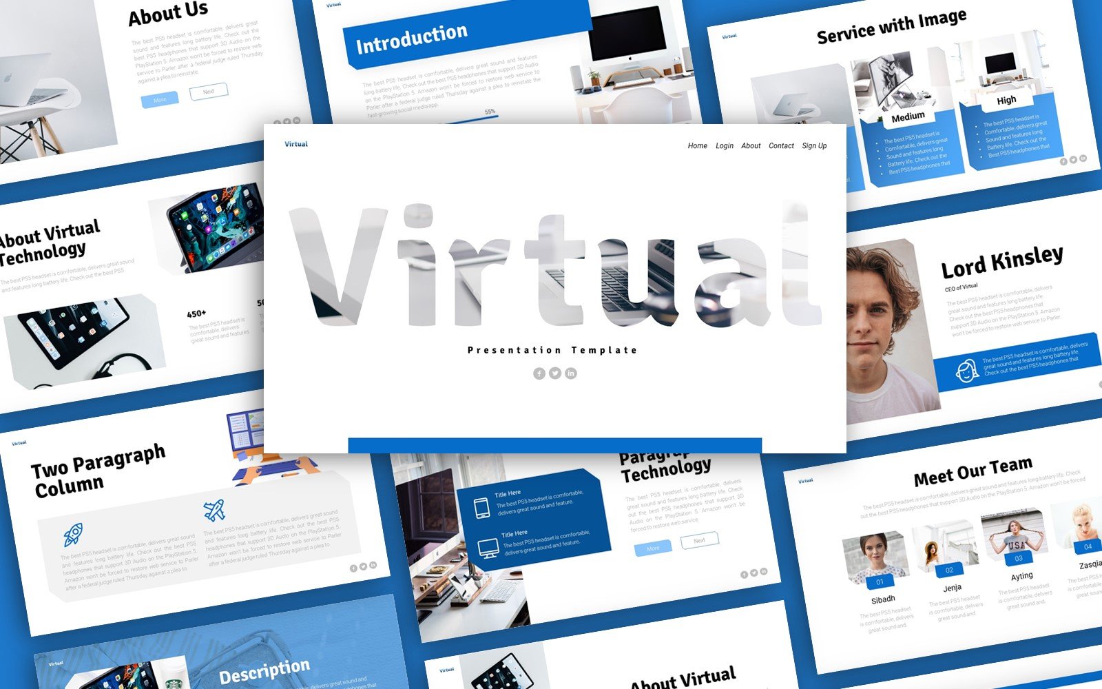 Virtual Technology Presentation PowerPoint Template