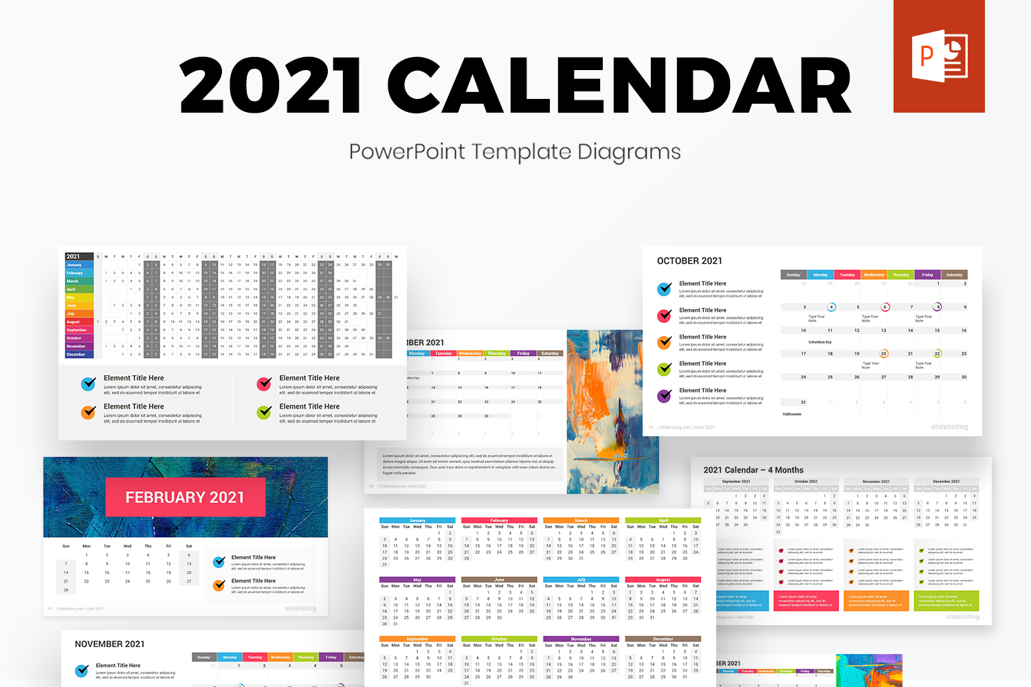 2021 Calendar PowerPoint Diagrams