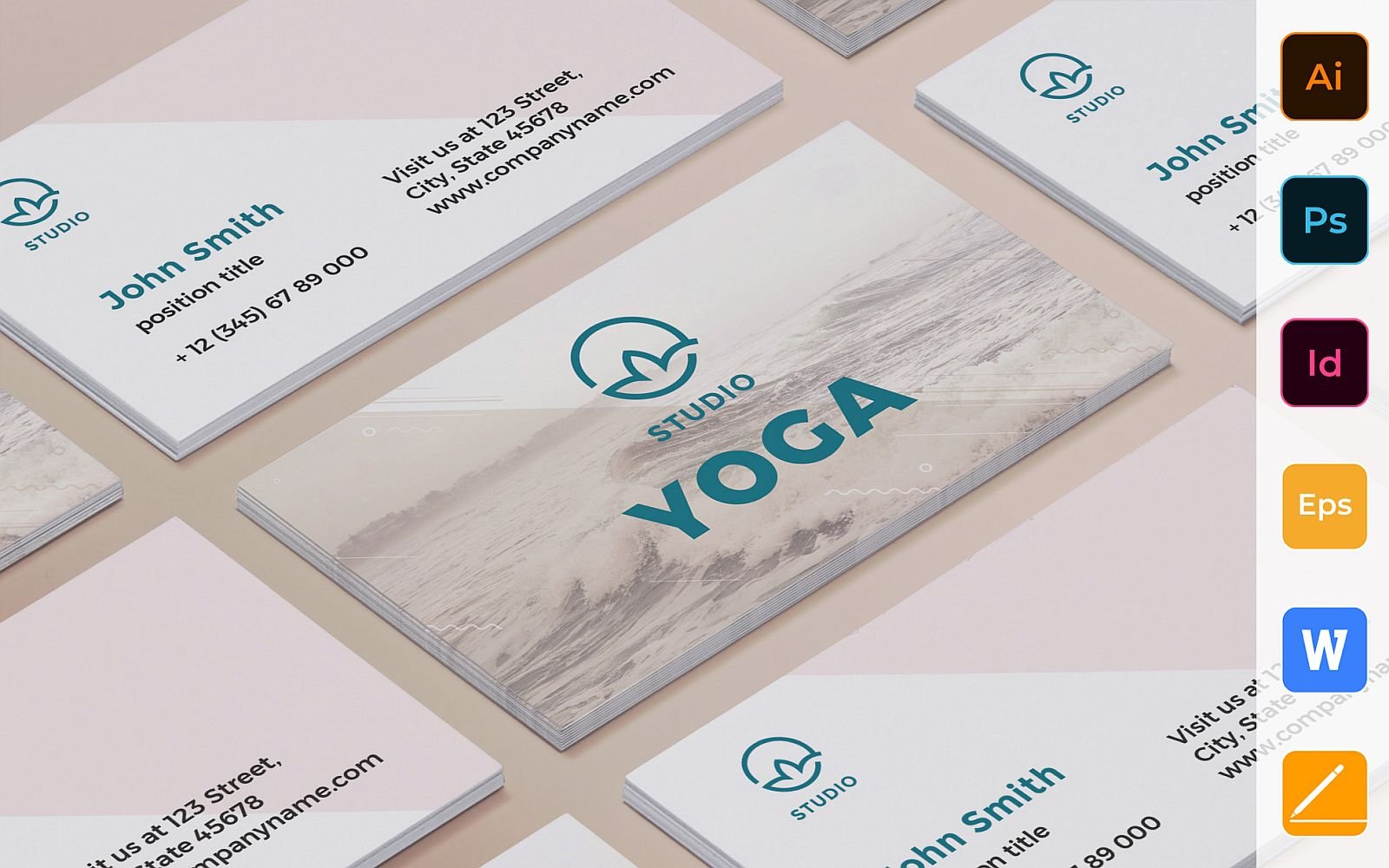 Professional Yoga Instructor Business Card Template