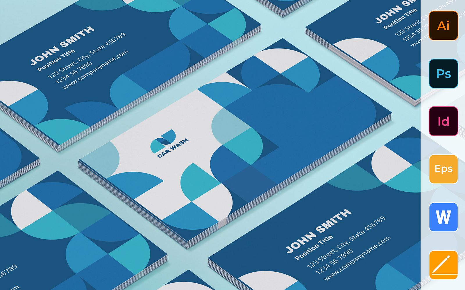 Professional Car Wash Business Card Template