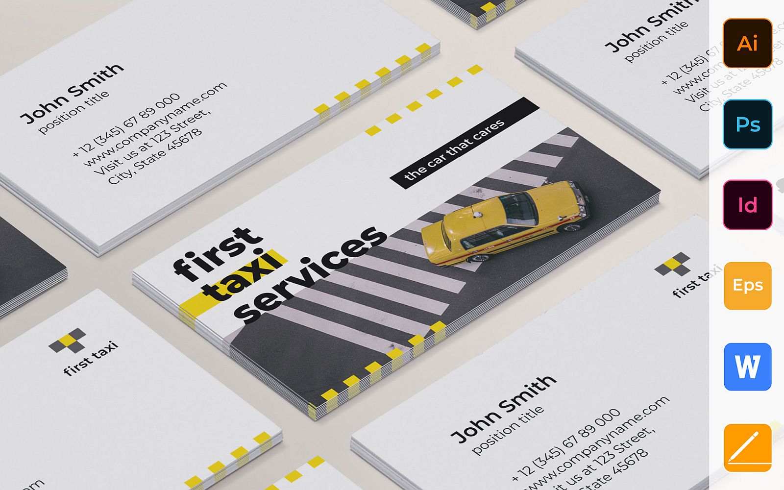Professional Taxi Services Business Card Template