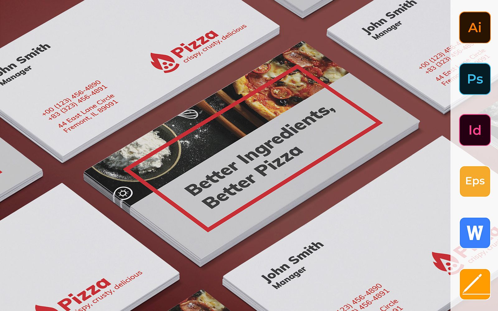 Professional Pizza Business Card Template
