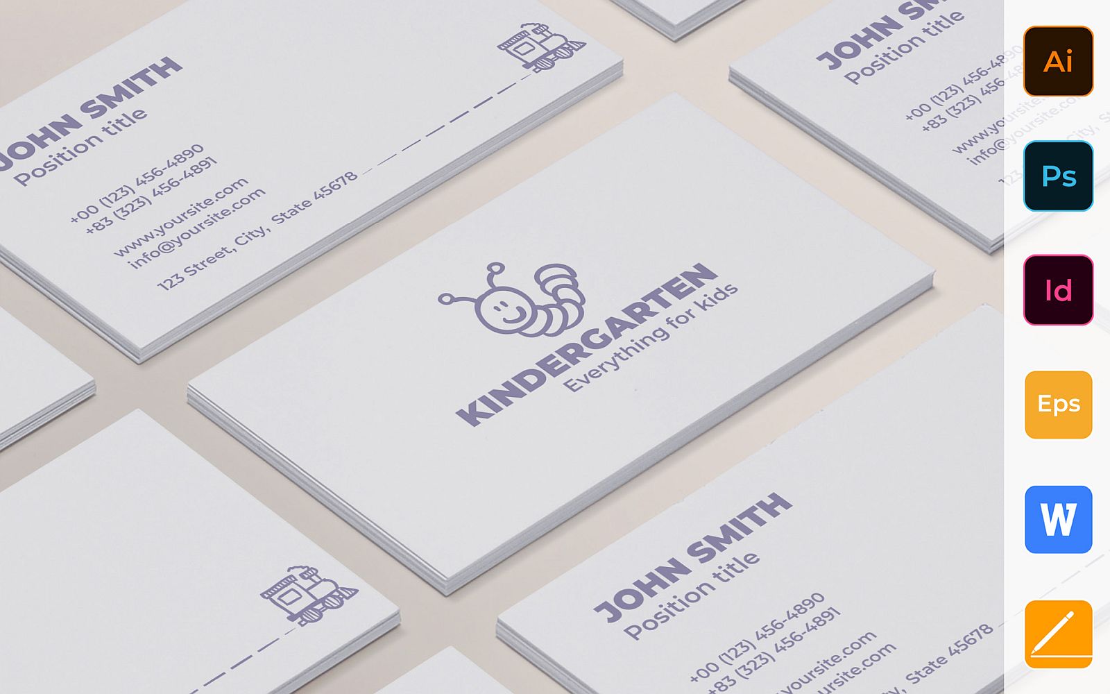 Professional Kindergarten Business Card Template