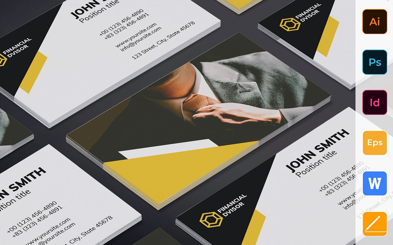 Professional Financial Advisor Business Card Template