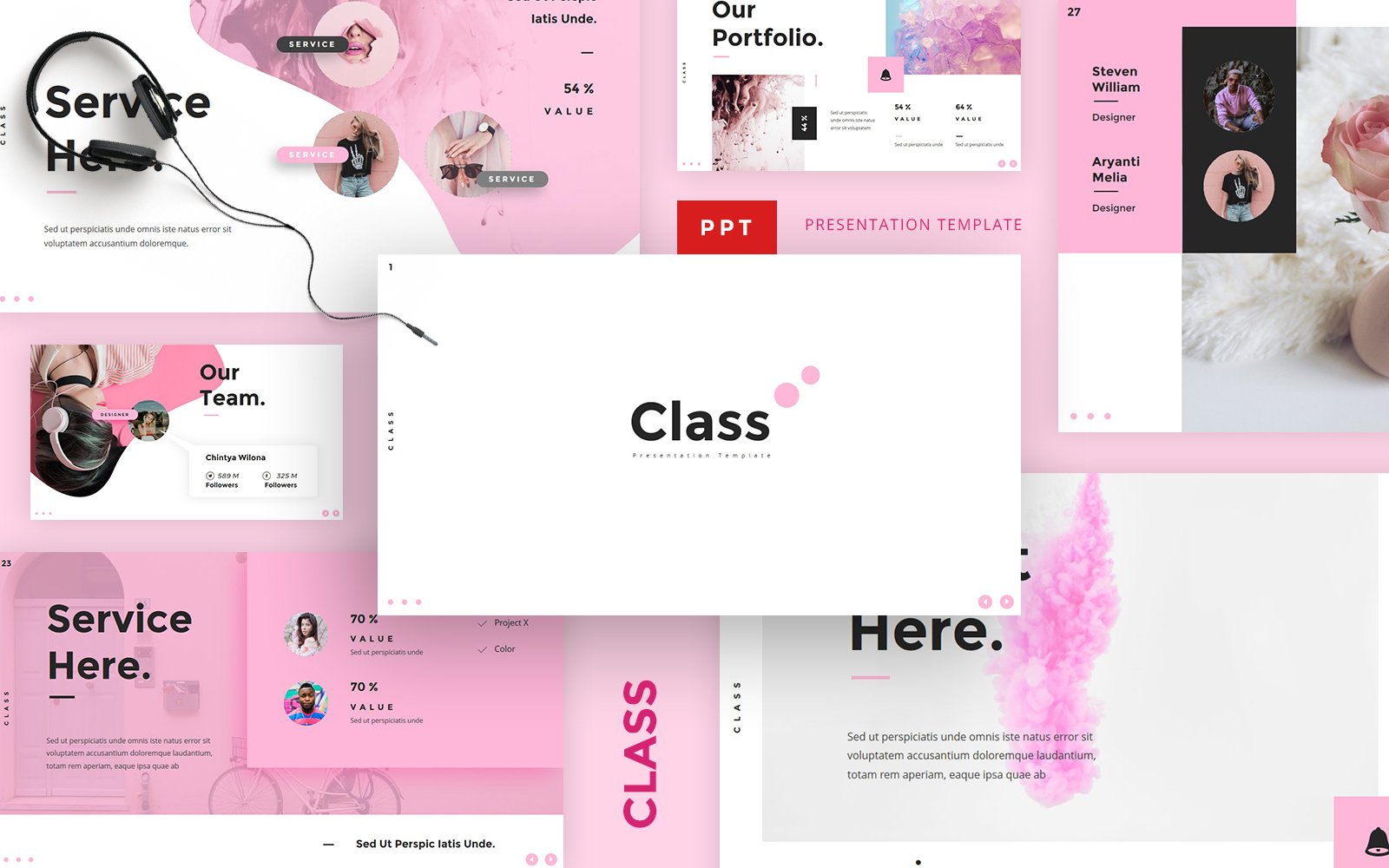 Class - Beauty Fashion Powerpoint template