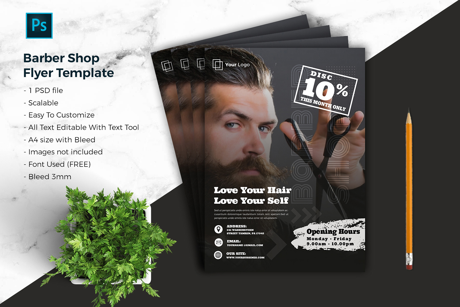 Barbershop Flyer vol.01 Corporate identity template