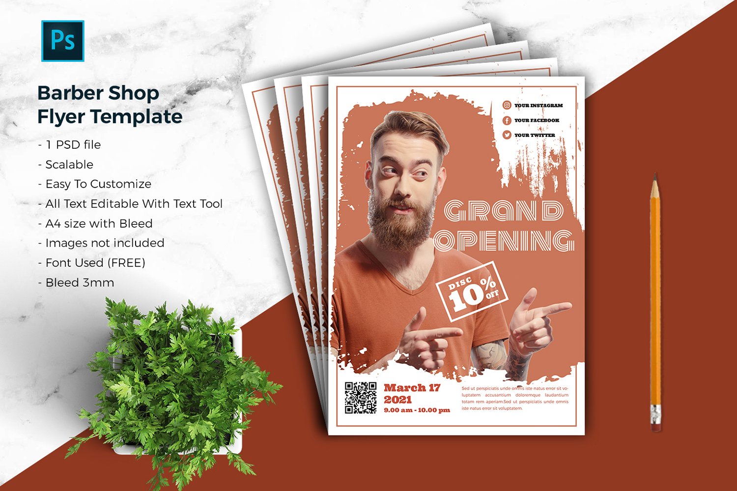 Barbershop Flyer vol.02 Corporate identity template