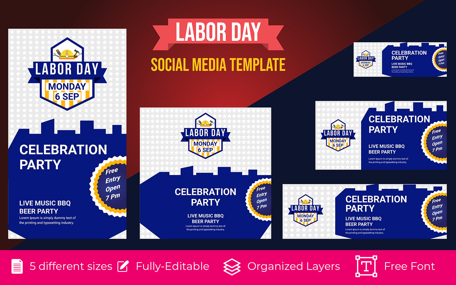 Labor Day Social Media Banner design